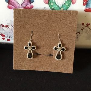 Stunning Black Sapphire and topaz earrings